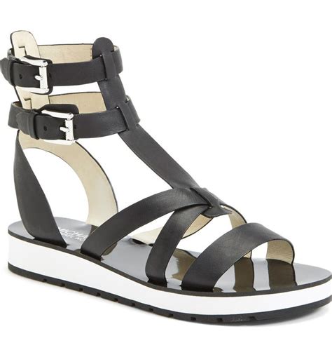 michael kors judie leather gladiator sandals|mk gladiator sandals.